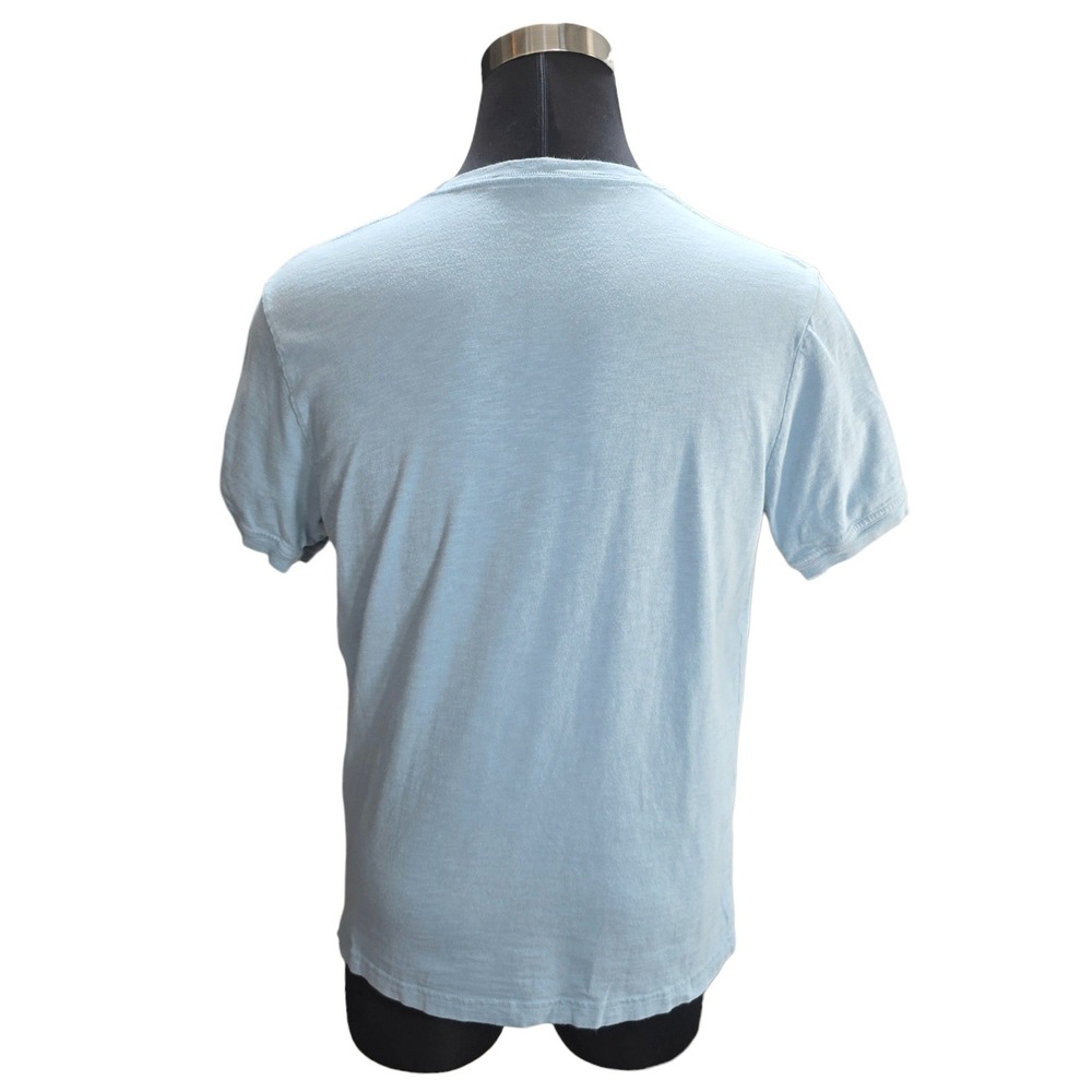 J.Crew Henley Shirt Mens XL Blue Slub Cotton Classic Short Sleeve L1965 Casual - Picture 3 of 9